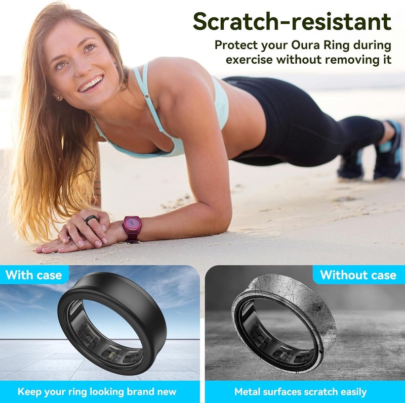 Dr.DJ [4 Pack Ultra -Thin Silicone Cover for Oura Ring Gen 4/4 Ceramic, Oura Ring Gen 3, Protector for Samsung Galaxy Ring/RingConn/for UltraHuman Ring AIR Sizing Kit, S (White/Black/Blue/Transparent) - Image 3